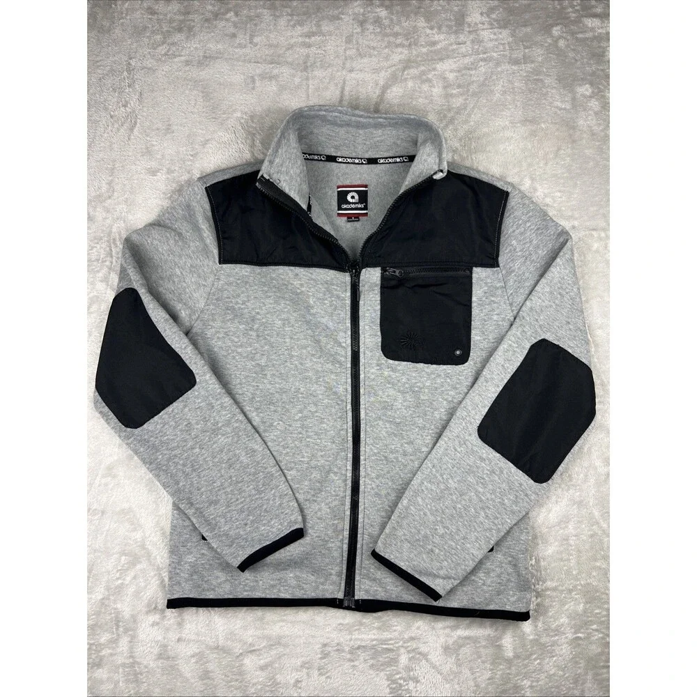 Akademiks Black Gray Fleece Mentality Jeanius Jacket Men’s Size S
